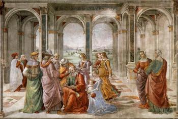 Domenico Ghirlandaio : Zacharias Writes Down the Name of his Son